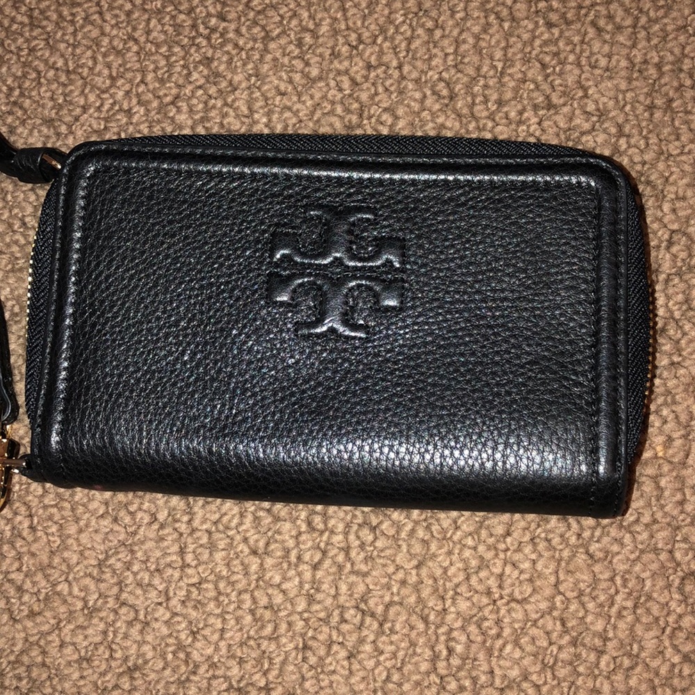 Tory Burch Black Leather Wristlet